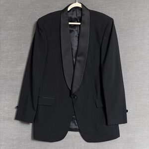 Neil Allyn Tuxedo Jacket Mens 44XL Black Wool Shawl Satin Formal Wedding Evening